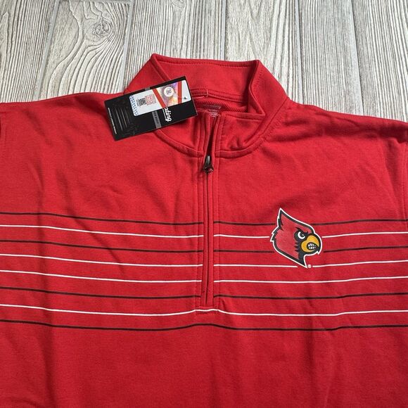 Louisville Cardinals 1/4 Zip Pullover Men’s XXL Red Logo Captivating New - Picture 3 of 11
